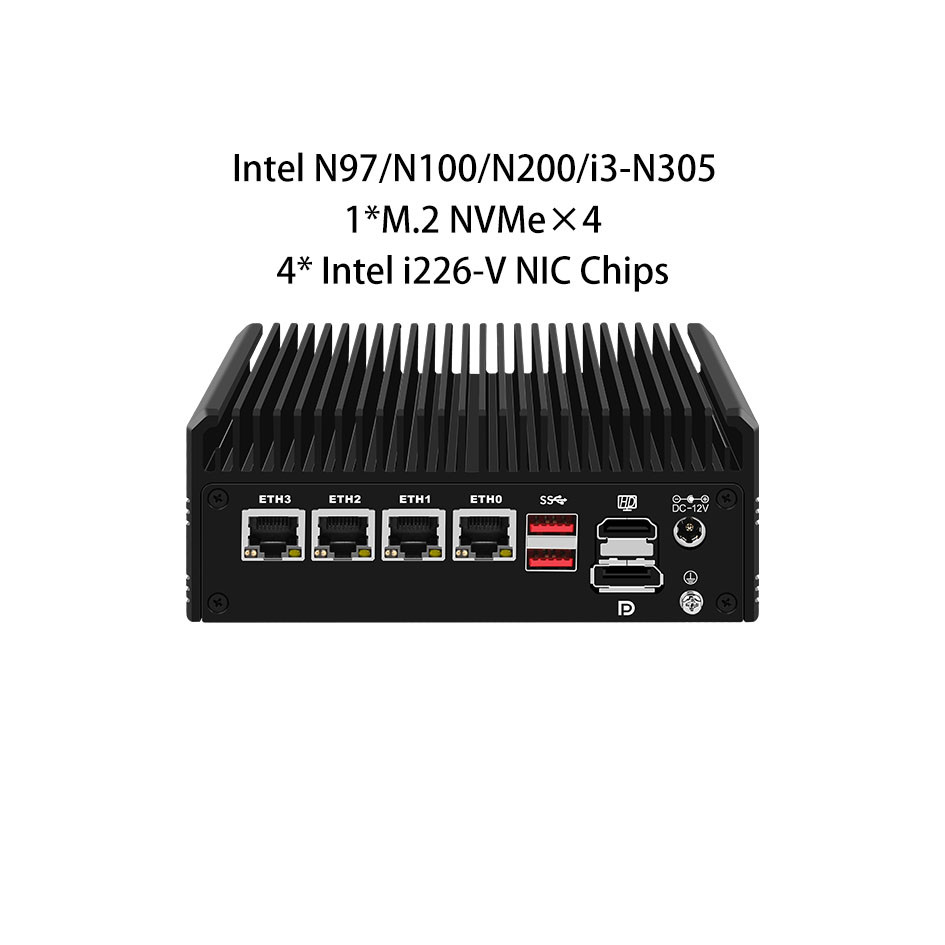 Zynshield Desktop Firewall Intel N100 Pfsense Ubuntu Linux 4*2.5g Rj45 Ethernet