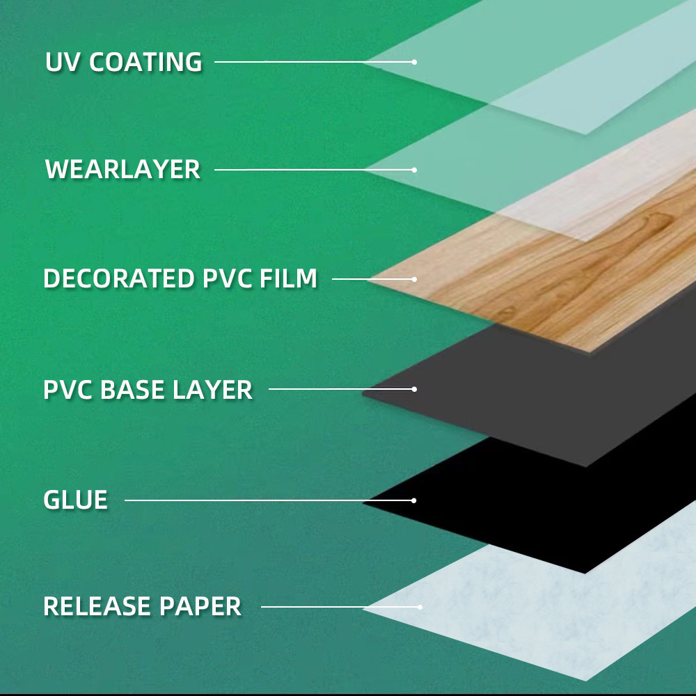 Floor Oak Wood Plank PVC Self Adhesive