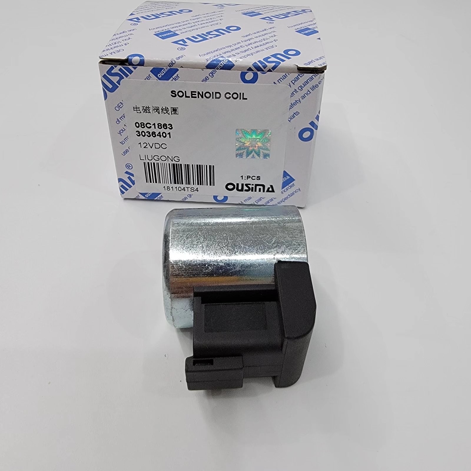 08C1863 3036401 12V DC Solenoid Valve Coil For LIUGONG Excavator Parts