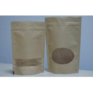 China Eco-friendly Customized Paper Bags With Resealable Zipper And Window on sale