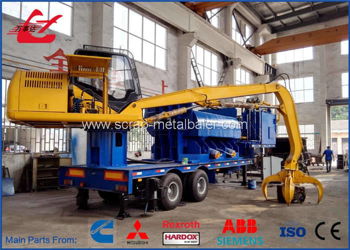 Mobile Non Ferrous Metals Scrap Baler Logger With Tailer Remote Control