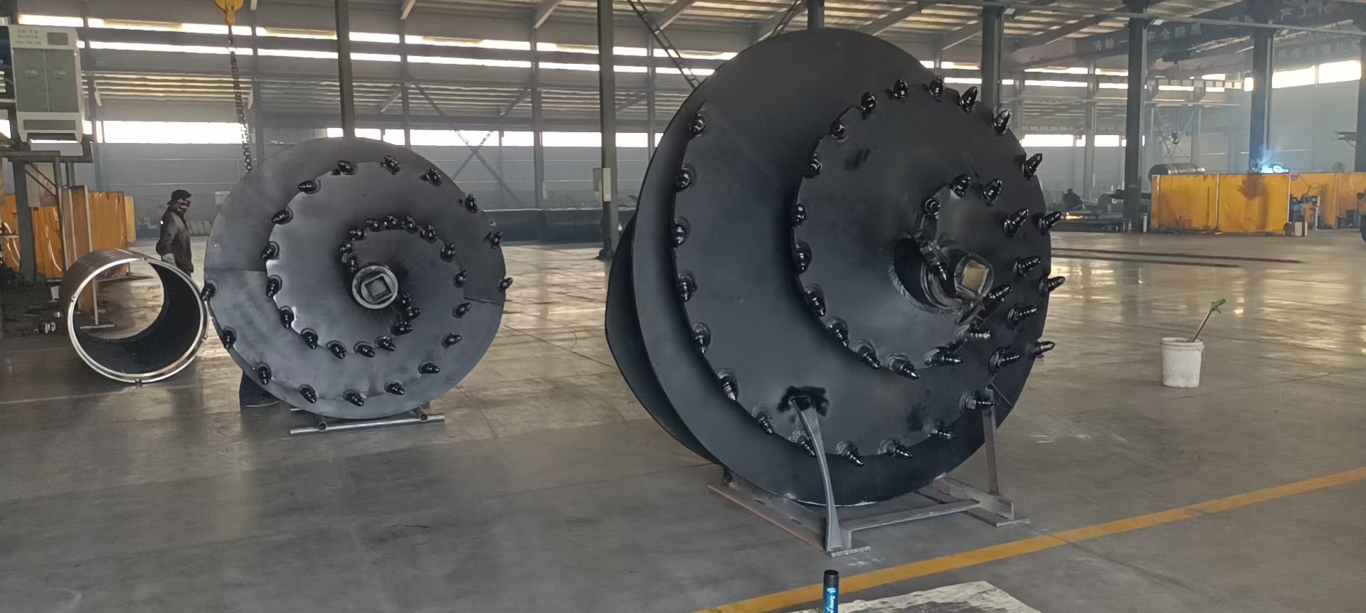 Rock Drilling Conical Auger Bucket Slag Single Auger With Flat Teeth For Gravel Layer