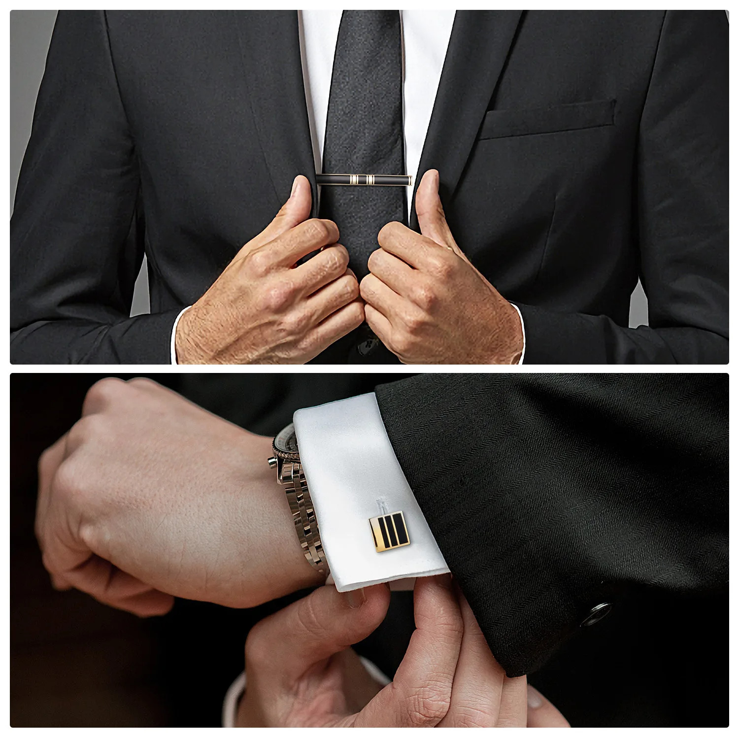 personalized tie clip Enamel Black Gold Plated Tie Clip Custom Engraved Tie Clip