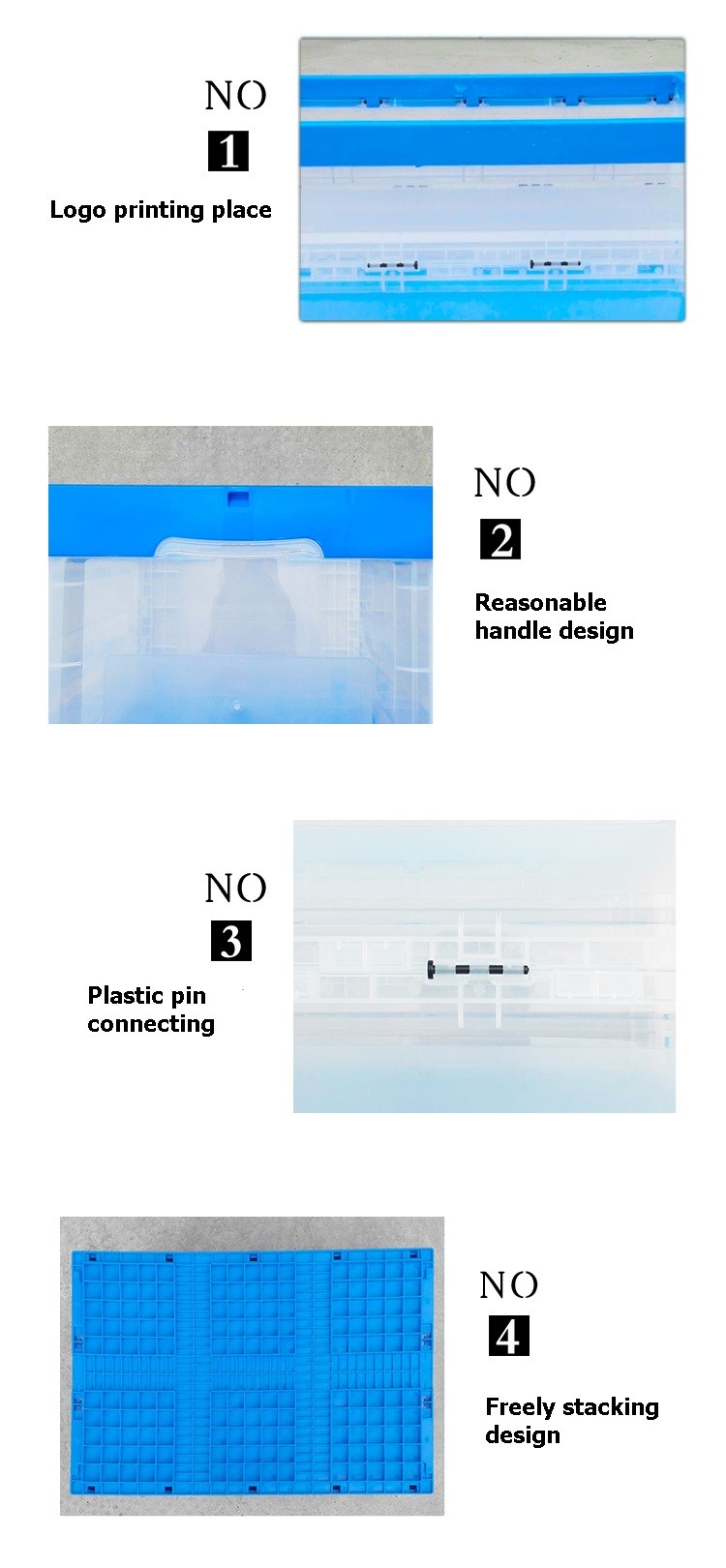 Convenient Clear Collapsible Plastic Containers For Appliance Industries