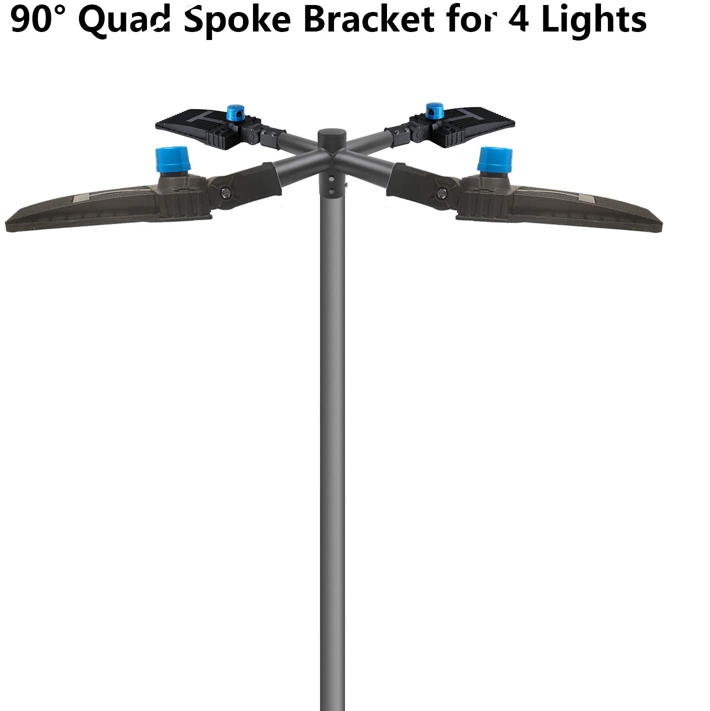 Single-side Bracket Light Pole Arm Bracket Quad Spoke 3" Tenon Adapter Fitting 3-10mm Thickness
