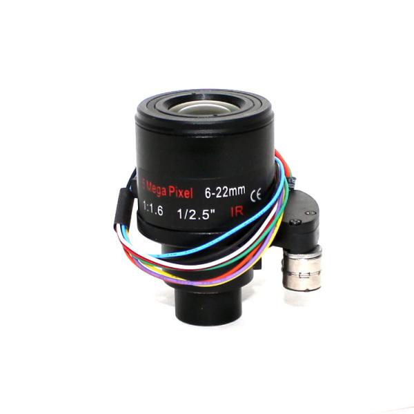 Quality HD DC Focus Motorized Zoom Lens 1/2.5" F1.6 5MP 6-22mm  Manual Iris for sale