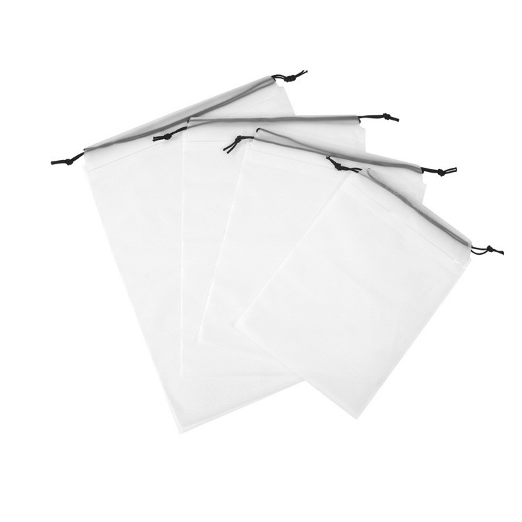 Frosted PE Custom Plastic Drawstring Bags For Wash Face Towel