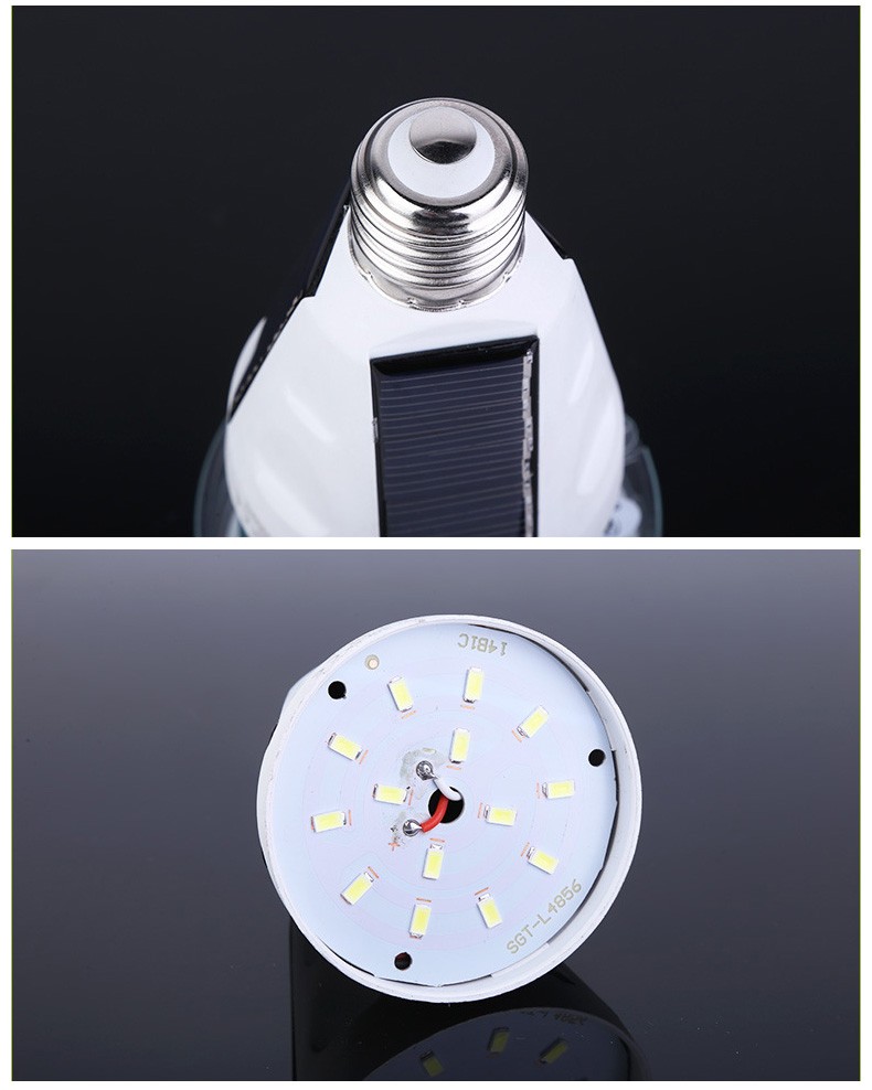 led solar bulb rechargeable emergency light E27 IP65 6000K AC85-265V
