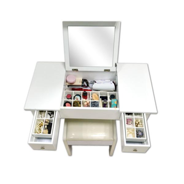 Shipping from U.S. warehouse-Noble European Style White MDF Solid Wood Makeup