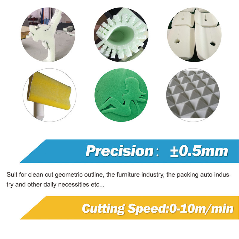 CNC Oscillating Dual-blade Foam Cutting Machine for Flexible Sponge Cutting D&T Industry