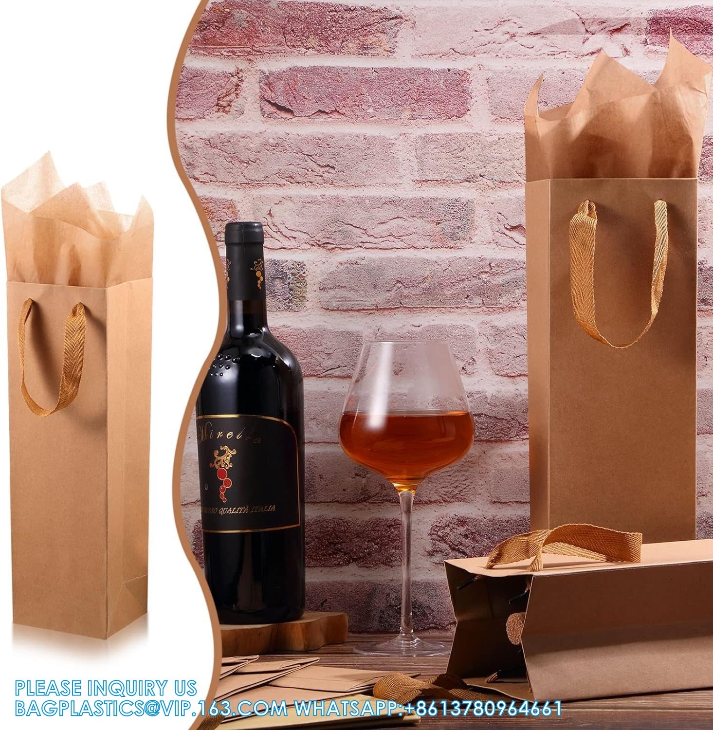 Wine Gift Bags - Wine Gift Bag With Scratch Paper Panel For Personalized Messages - Wine Bags For Wine Bottles Gifts