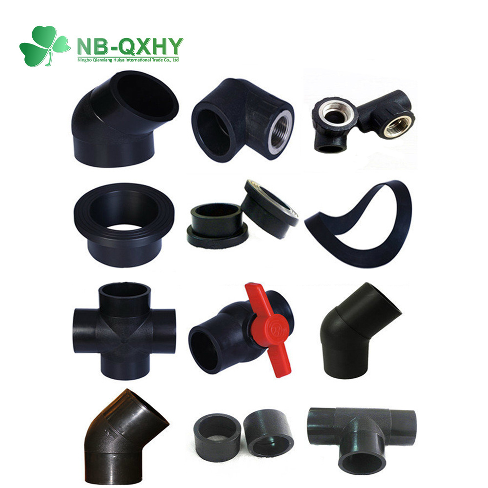 Injection Molded Pipe Fittings SDR11 Pn16 Water or Gas Supply HDPE Pipe Fitting Butt Welded and Socket Fusion HDPE Fittings