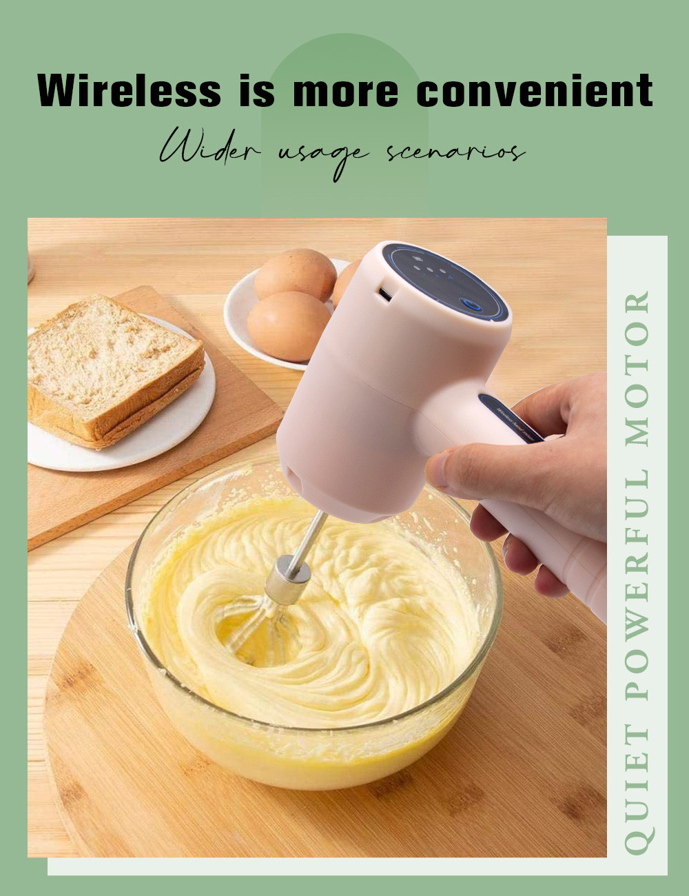 Stainless Steel Single Egg Beater With 3 Speed Adjustment For Effortless Mixing And Blending