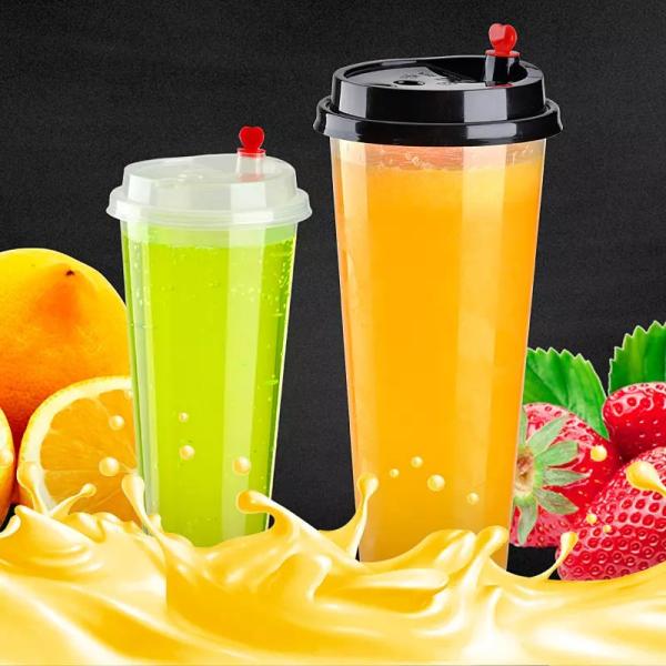 Quality Lesense 90mm Transparent Injection Mould Thick Wall PP Cup with Lid and Straws for sale