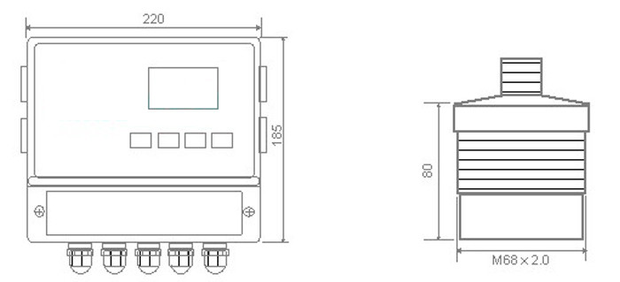 Open Channel Ultrasonic Magnetic Flow Meter For Sewage / Waste Water Treatment 600 m3 / H Converter