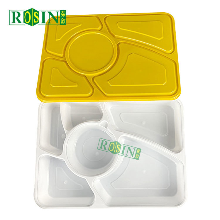 Clear Takeaway 6 Compartment Food Container Microwave Safe With Lid
