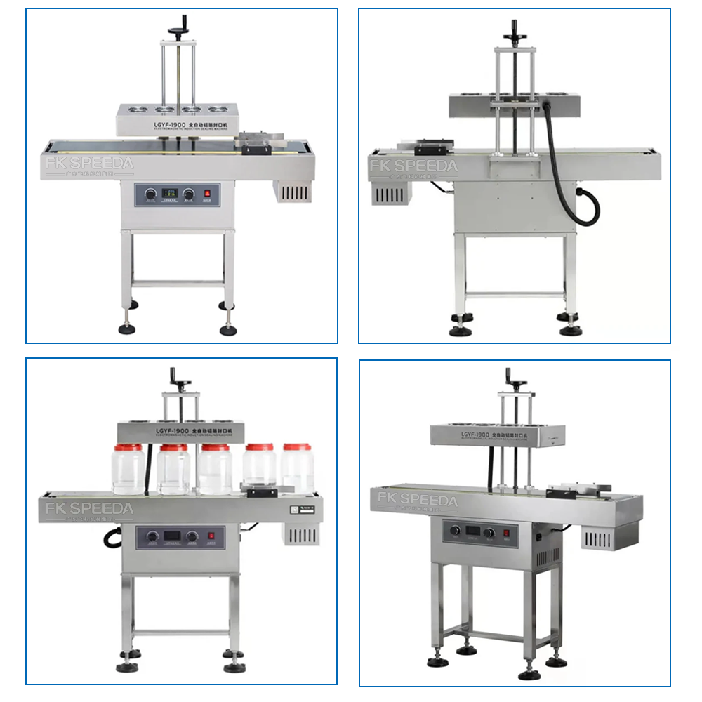 Continuous Food Container Sealing Machine with Aluminum Foil Induction Gasket 150 pcs/min