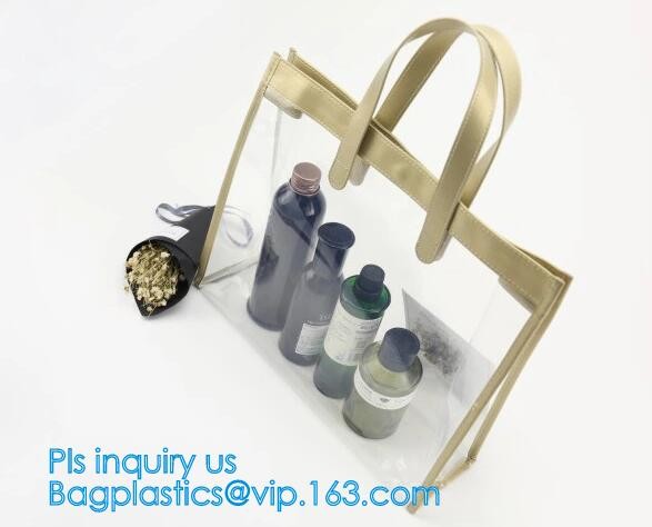 DIY Transparent Clutch Tote Bag, Fashion Women PVC Transparent Tote Bag Clear Shoulder Bag, Female Casual Toiletry Shoul