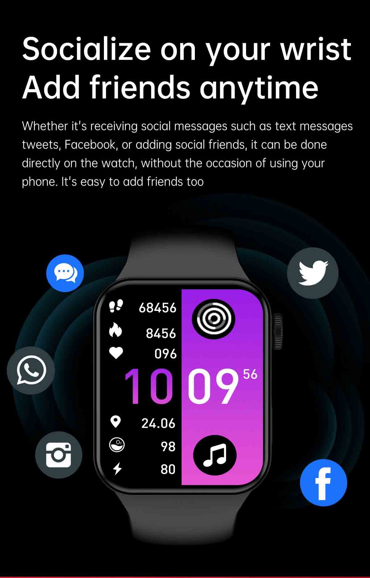 1.44 Inch Waterproof Smart Bluetooth Watch Fitness Tracker Pedometer