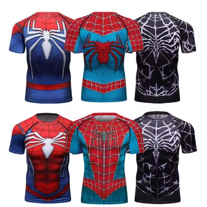 Short Sleeve Sublimation Bjj Compression Shirt MMA Wear Cosplay Superhero Clothing