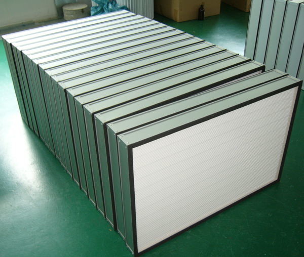 Anodized Aluminum Frame Mini Pleat HEPA Filter For Clean Room / HVAC Applications