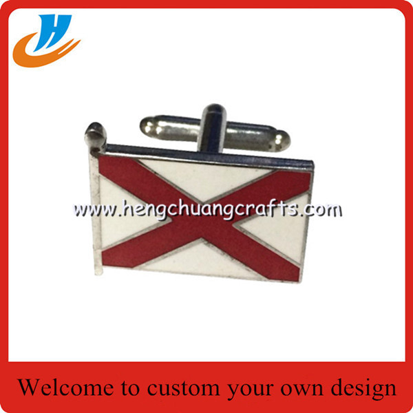 Custom fashion metal Police America cufflink gold and silver plated for wholesale