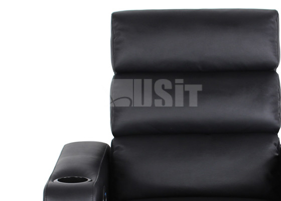 Black Adjustable Footrest Padded Recliner Seat For Living Room