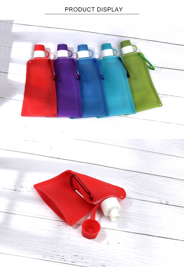 Eco Friendly 500ml Silicone Expandable Water Bottle
