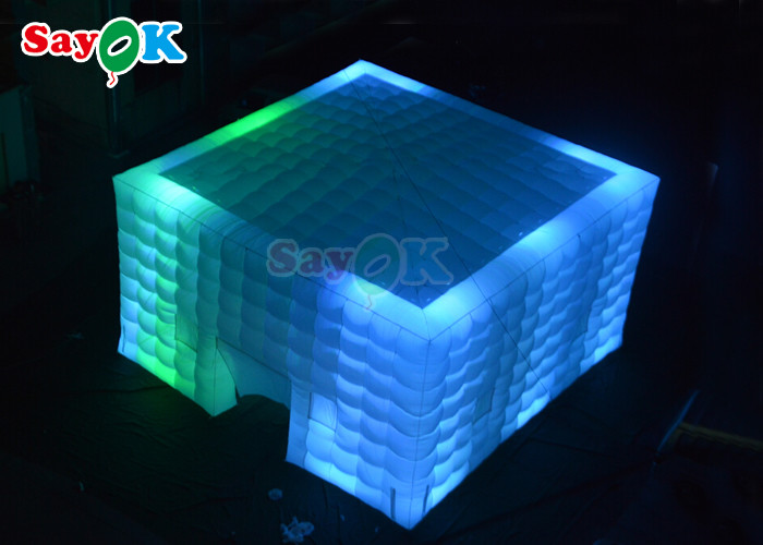 Customized Air Cube Tent Inflatable Nightclub Wedding Photo Booth With Colorful LED Light