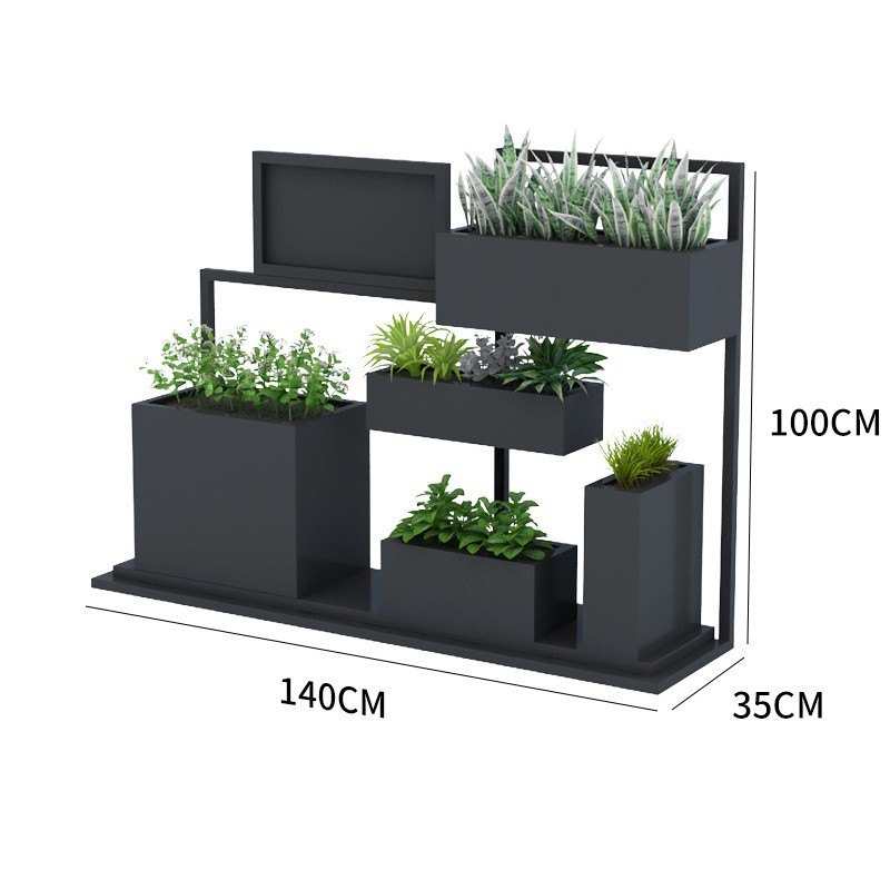 Outdoor 3 tier black stackable tiered metal planter tower box