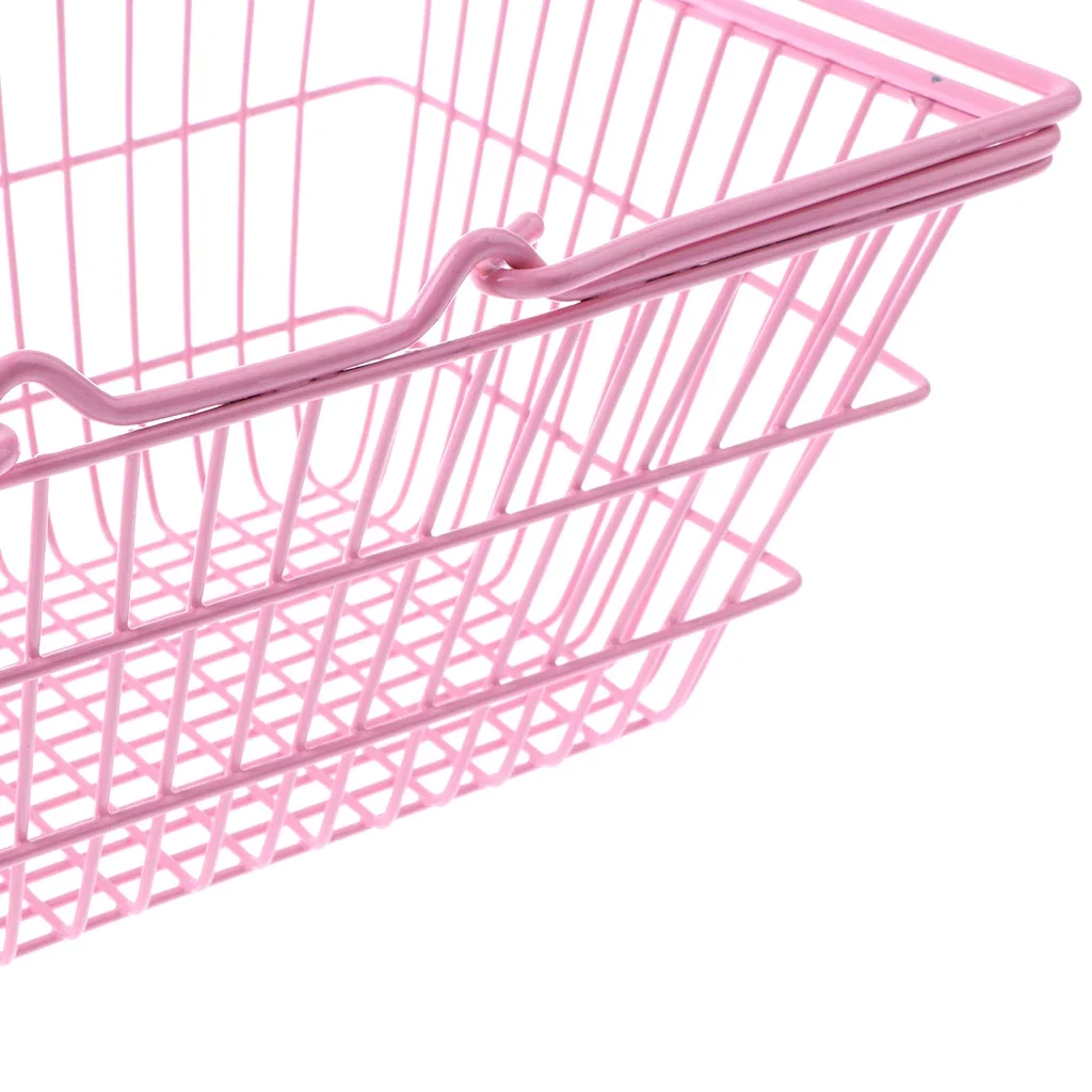 Nail Polishes Pink Shopping Baskets Stainless Steel Mini For Retail Stores