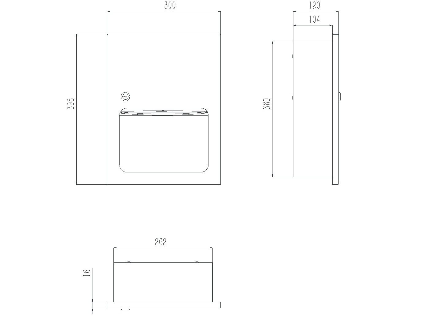 Stainless steel material Factory Wall Mount Toilet Accessories Kitchen Paper Towel Holder Paper Dispenser with lock