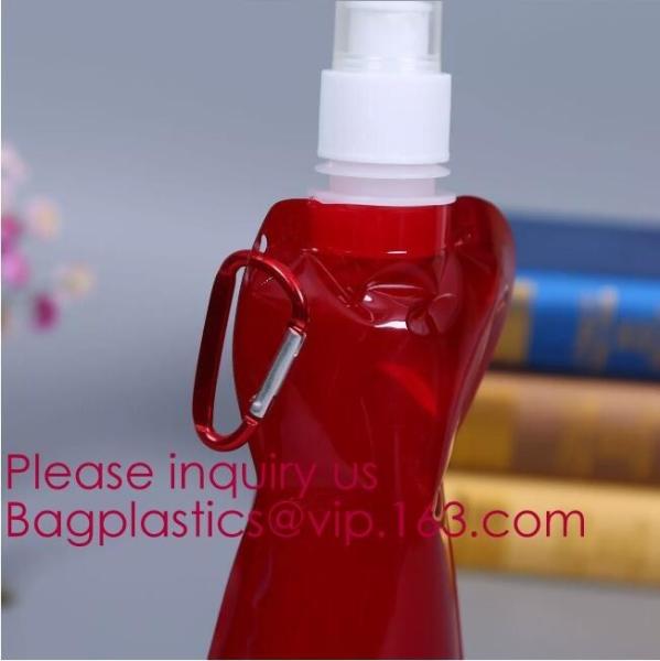 Environmental Cartoon Foldable Water Bottle Bag,BPA Free Plastic Custom Logo