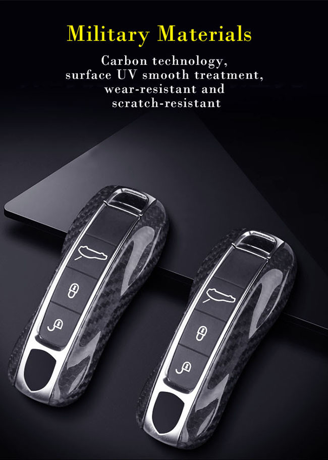 Porsche Scratch Resistant 3K Carbon Fiber Car Key Case