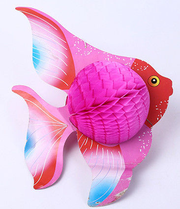 Small fresh element color paper sculpture, small goldfish pattern, paper flowers custom paper crafts