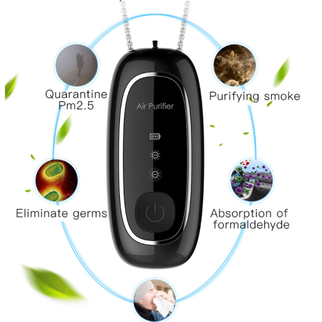 50mA 700mAh Wearable Air Purifier Necklace 1W Negative Ion Air Purifier