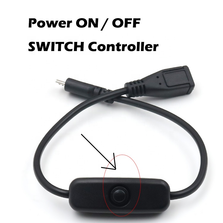 Male to Female ON OFF Micro USB Extension Charging Cable with Switch