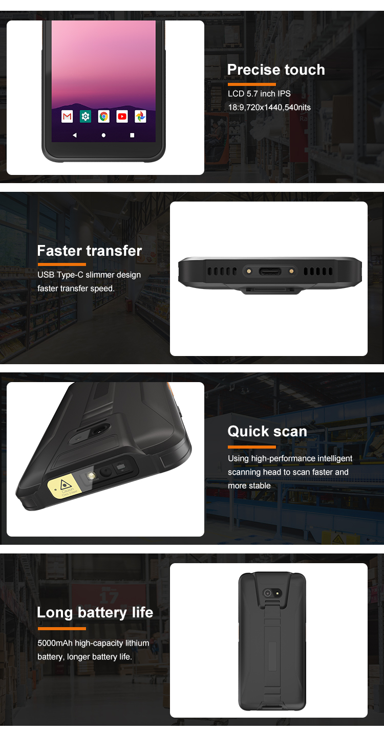 Direct Handheld PDA Wireless Terminal Definition Large Screen Customization 64GB ROM