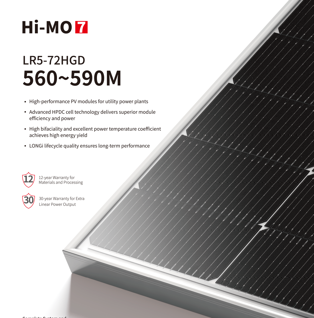 Anodized Aluminium Alloy Frame LONGi Hi-Mo 7 Solar Panels 580w for Maximum Efficiency