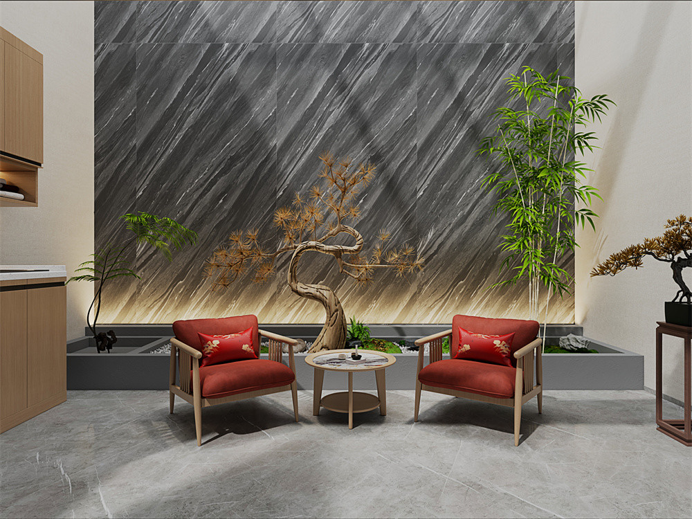 Grey Baby Face 1600x3200mm Eco-Friendly Tiles Exterior Wall Porcelain Sintered Stone Slab For Shopping Mall