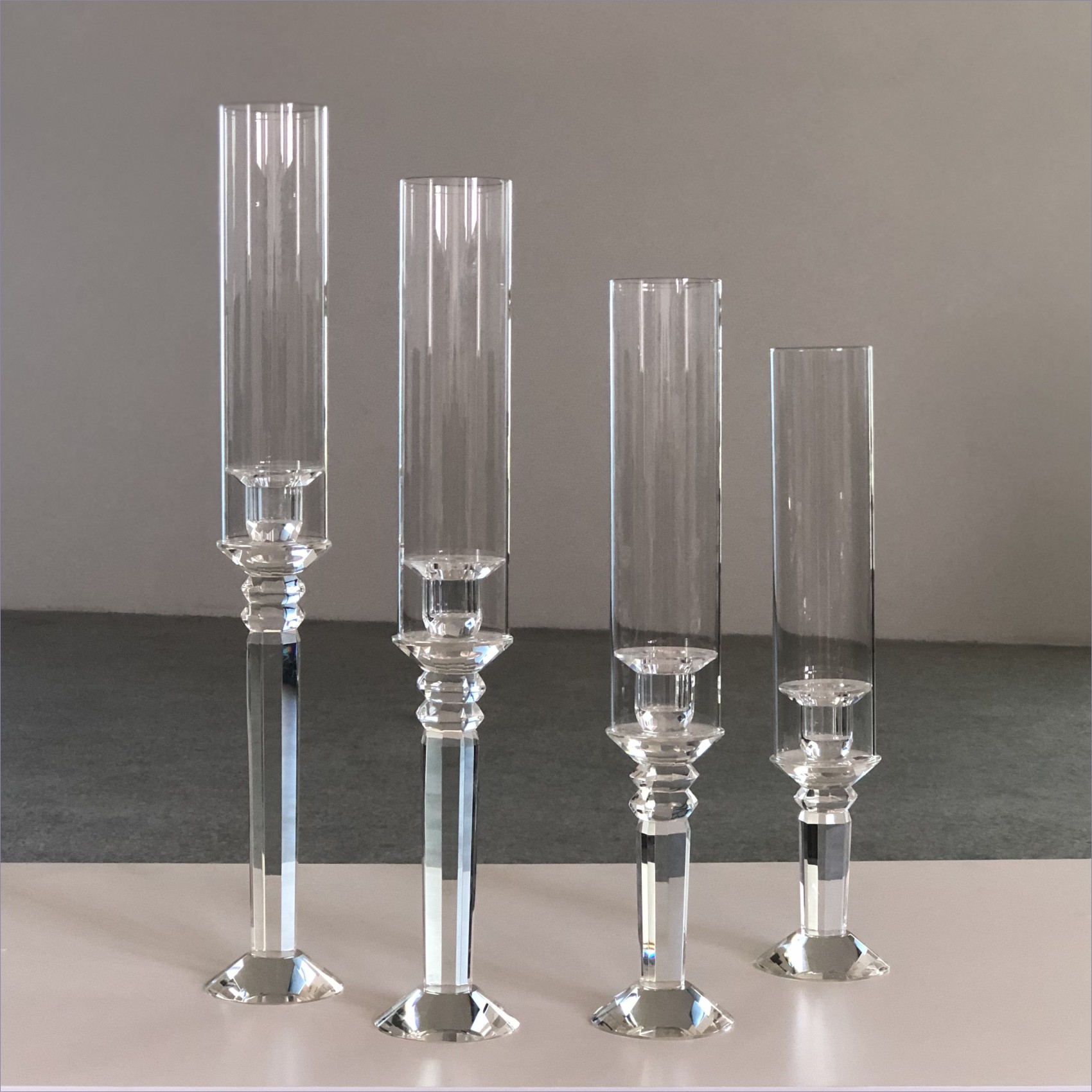 Single Rose Gold Candle Centerpieces Unity Metal Candle Holders 3 Piece Set