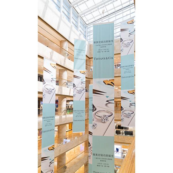 Suspended Fabric Hanging Banners Inkjet Printing Shopping Mall Brands Advertisin