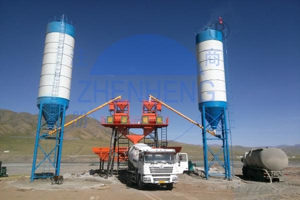 HZS50 Stationary Concrete Batching Plant, Ready Dry Batch Mixing Plant