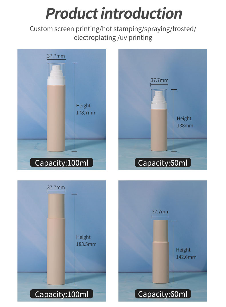 PETG Plastic Bottle Empty 60 ml 100 ml Serum Bottles For Lotion Cosmetics