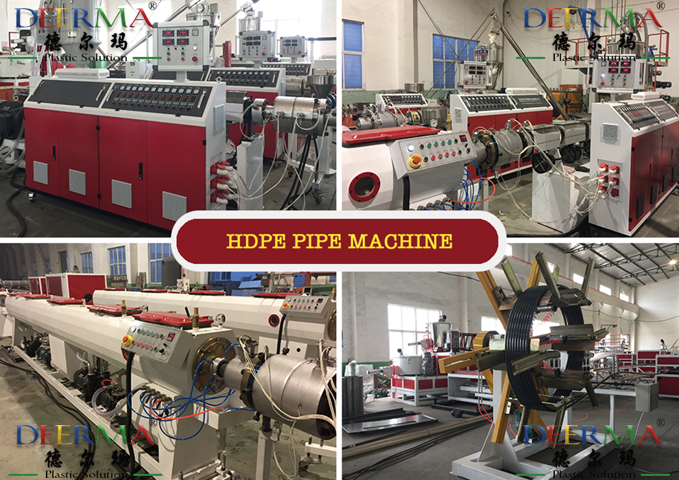 OMRON Controller 250mm HDPE Pipe Making Machine for PE Water Supply Pipe Production Line