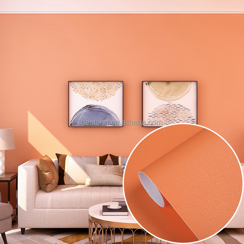 60cm 120cm Width Plain Grey Wallpaper Solid Color Vinyl Peel And Stick Wallpaper