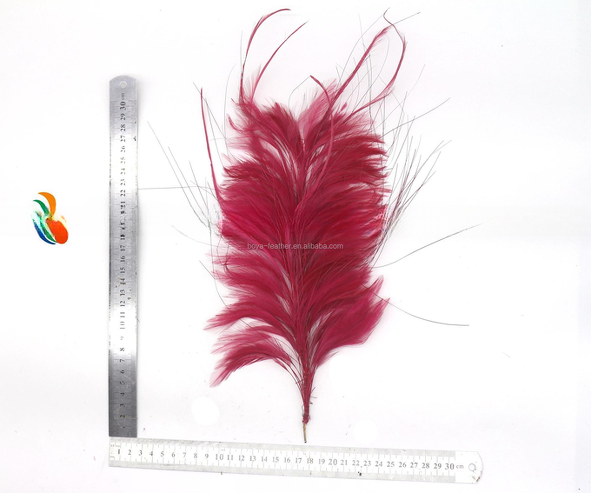 15x30CM Burnt Coque And Hackle Feather Mounts Flower Feather Headwear