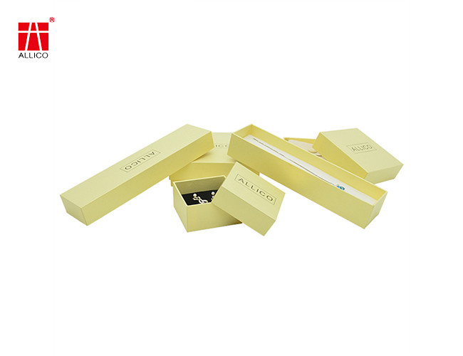 Green Cardboard Jewelry Gift Box Necklace Earrings Use SGS Certificates