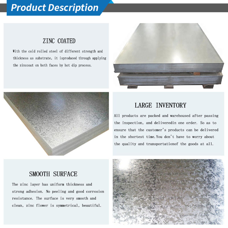 Cold Rolled Galvanized Iron Plain Sheet Customized Metal Galvanized Sheet 16 Gauge