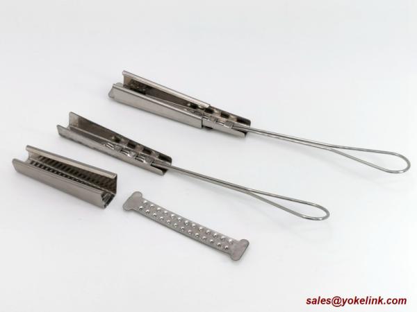 FTTH Electronic Communications Stainless Steel Drop Wire Clamp for Aerial Drop